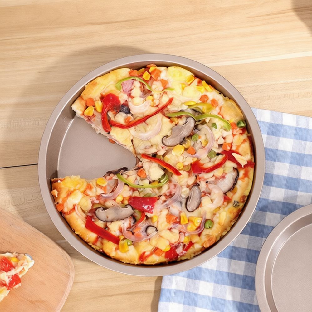 Pizza Stone Baking - Keuken Bakgerei Ronde Pizza Pan Koolstofstaal