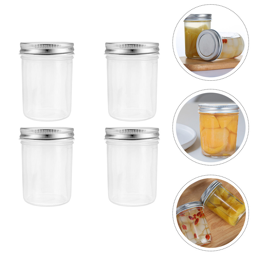 Food Storage Containers - 4 stuks glazen inmaakpotten, luchtdichte, vocht-