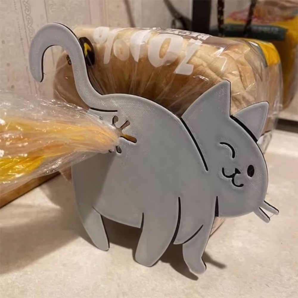 Kitchen Gadgets To 3D Print - Schattige 3D geprinte broodzakclip kattenkont keuken