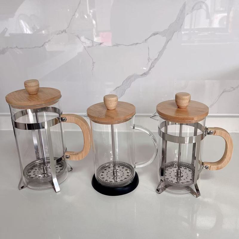 French Press Coffee Maker - Hittebestendige Franse pers koffiekan, handgezette koffiekan,