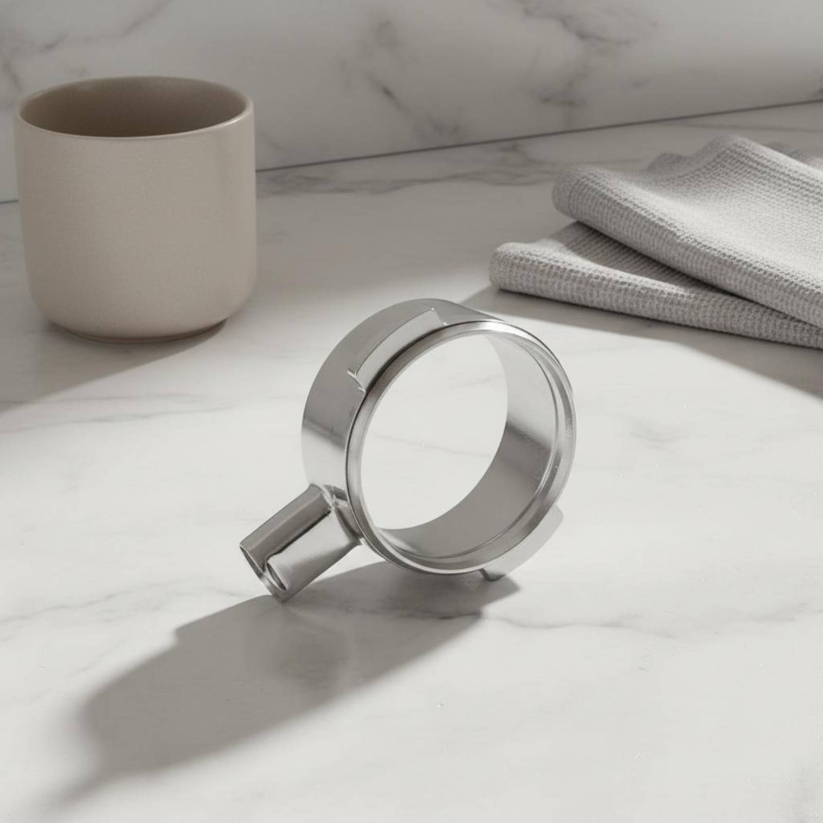 Stainless Steel Strainer - Bodemloze portafilterkop Fijn gepolijste, onbedekte portafilterkop