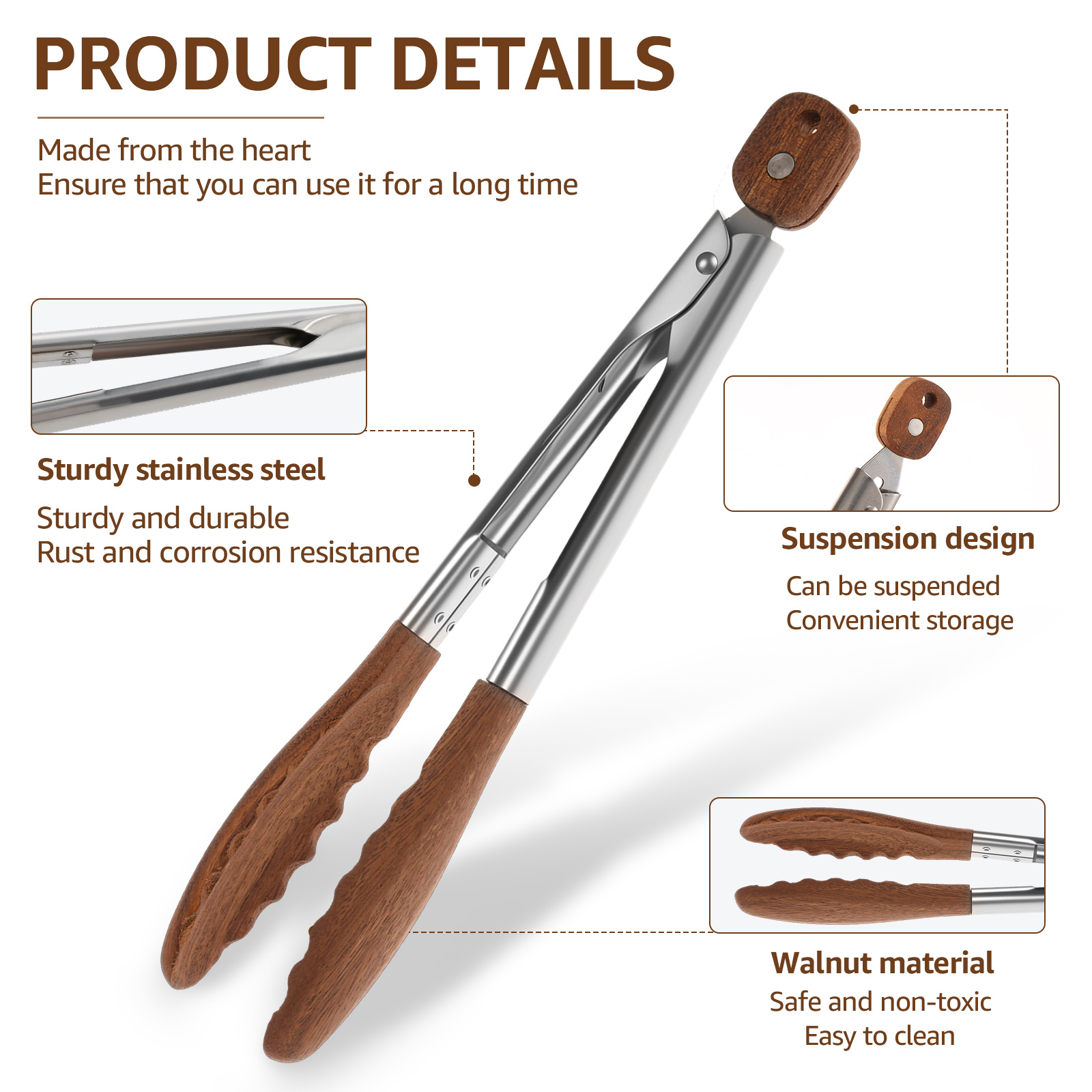 2/3 Stuks Voedseltangen Walnoo - Kitchen Gadgets Latest recensie en prijs