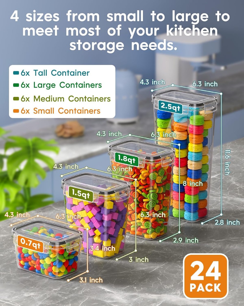 24 stuks luchtdichte voorraadd - Food Storage Containers recensie en prijs